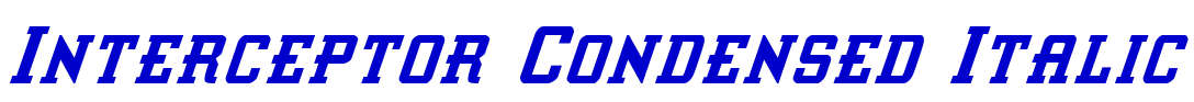 Interceptor Condensed Italic шрифт